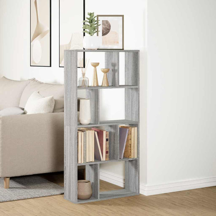 bogreol 60x20x120,5 cm konstrueret træ grå sonoma-eg
