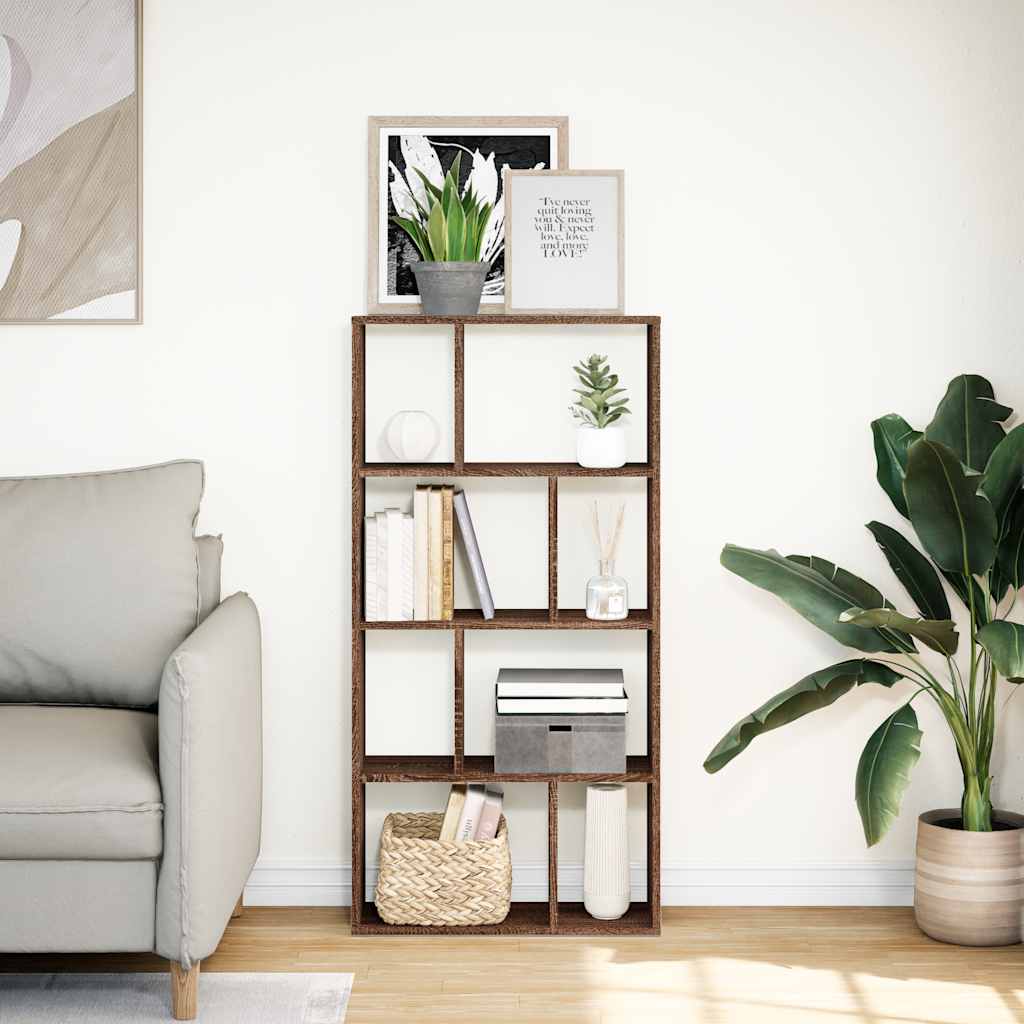 bogreol 60x20x120,5 cm konstrueret træ brun egetræsfarve