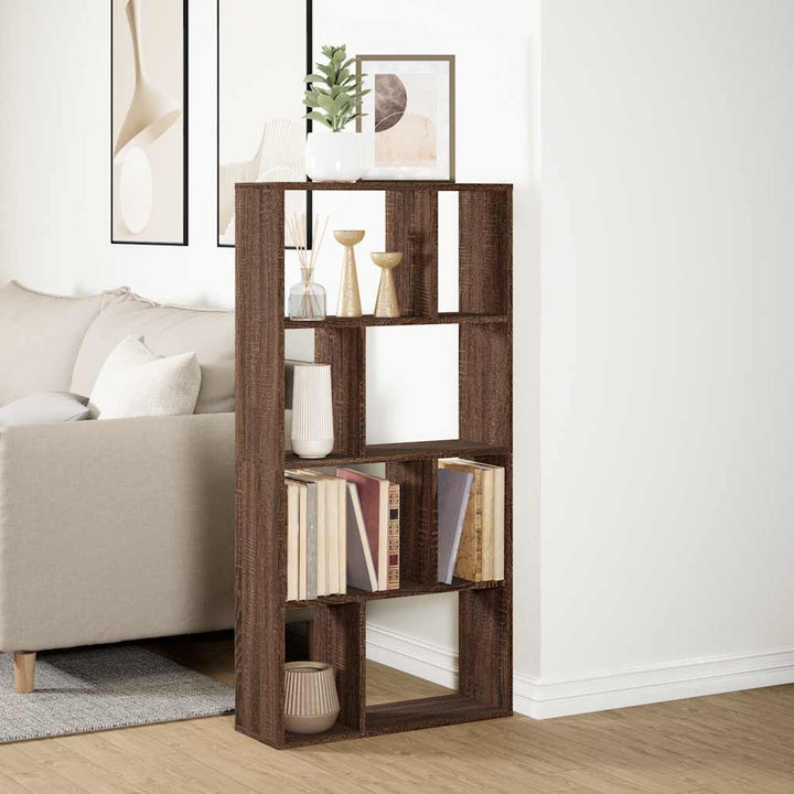 bogreol 60x20x120,5 cm konstrueret træ brun egetræsfarve