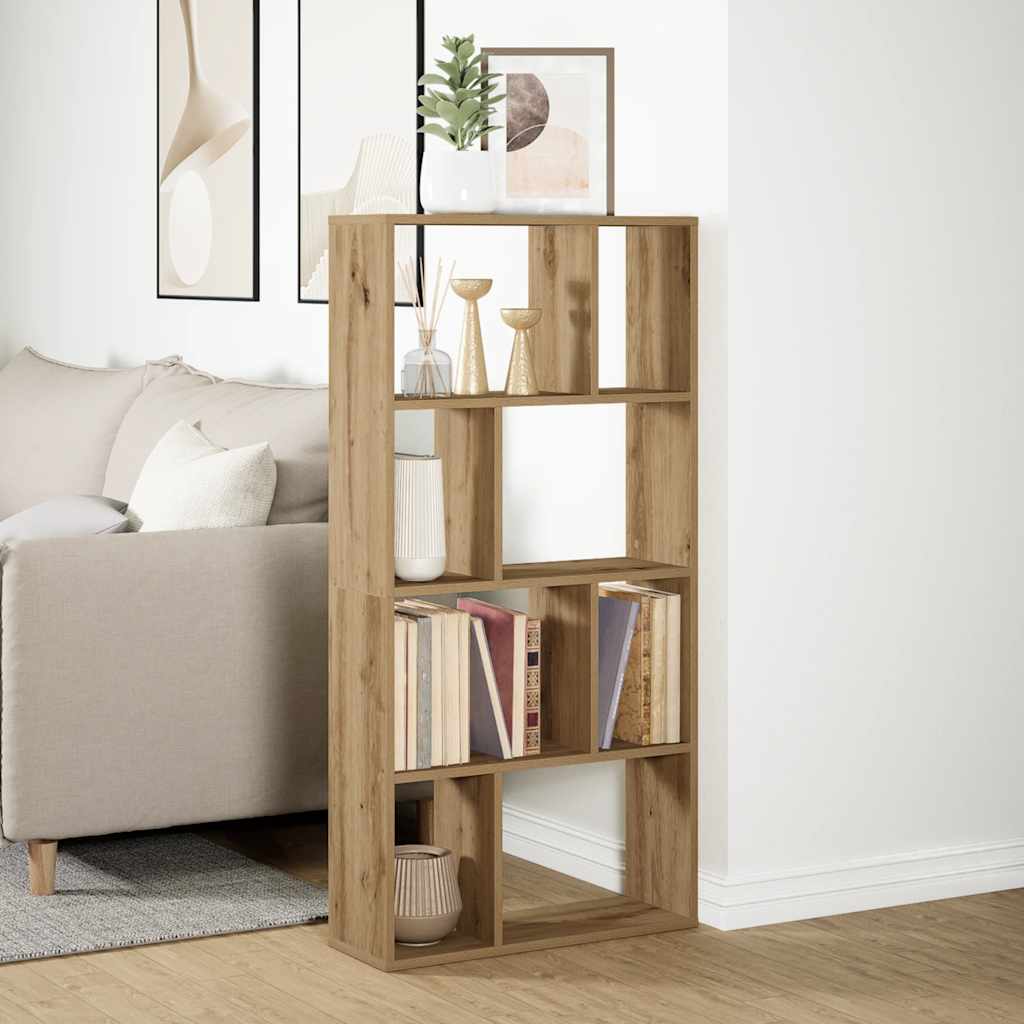 bogreol 60x20x120,5 cm konstrueret træ egetræsfarve
