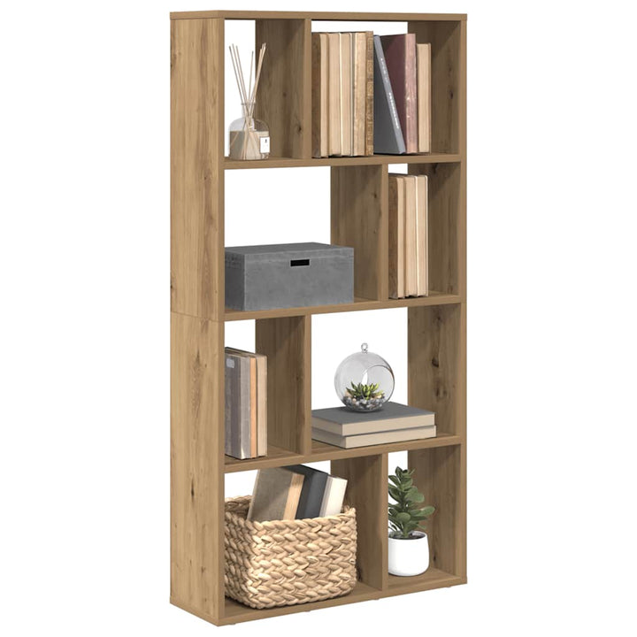 bogreol 60x20x120,5 cm konstrueret træ egetræsfarve
