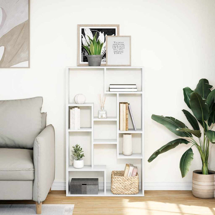 bogreol 72x20x120,5 cm konstrueret træ hvid