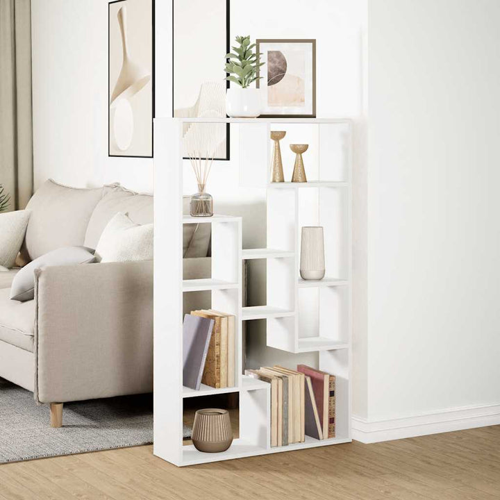 bogreol 72x20x120,5 cm konstrueret træ hvid