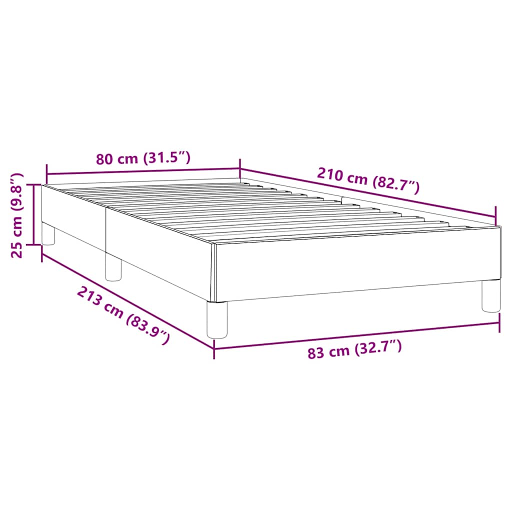 sengeramme uden madras 80x210 cm fløjl lyserød