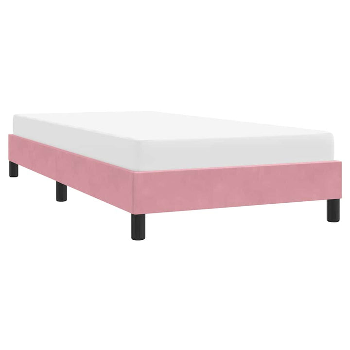 sengeramme uden madras 90x210 cm fløjl lyserød