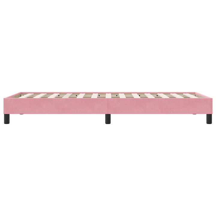 sengeramme uden madras 90x210 cm fløjl lyserød