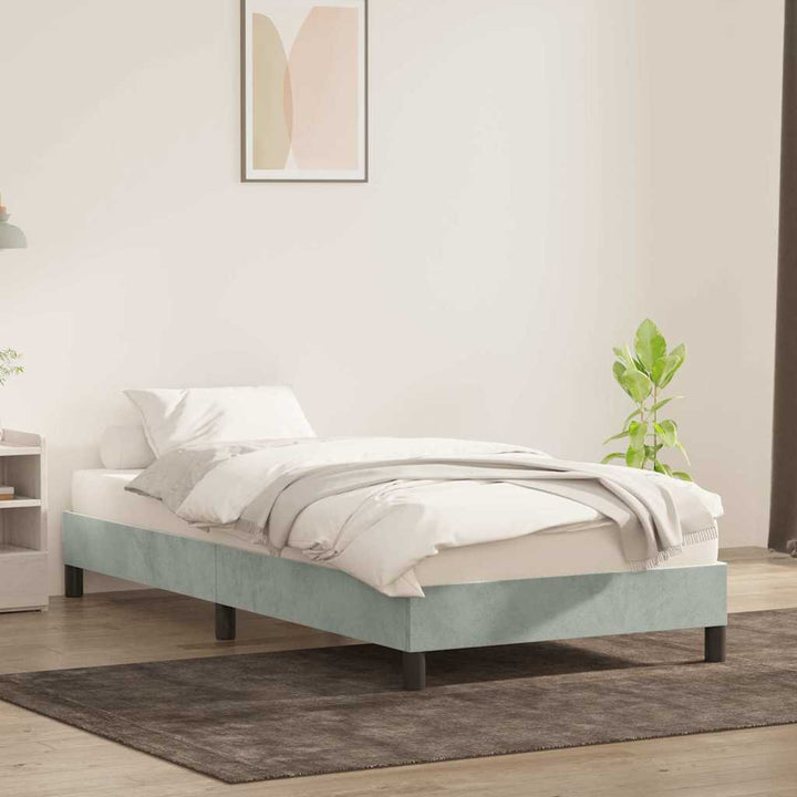 sengeramme uden madras 100x210 cm fløjl lysegrå