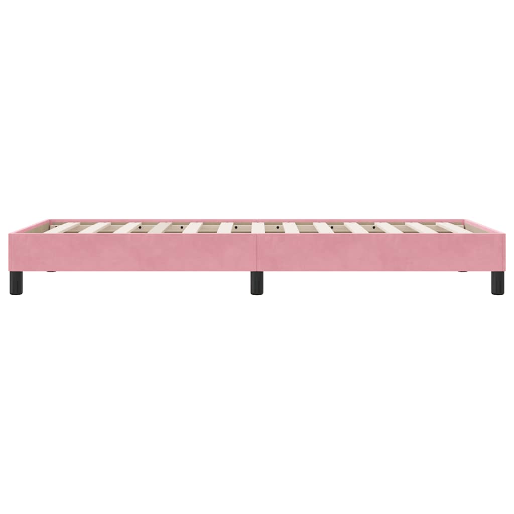 sengeramme uden madras 100x210 cm fløjl lyserød