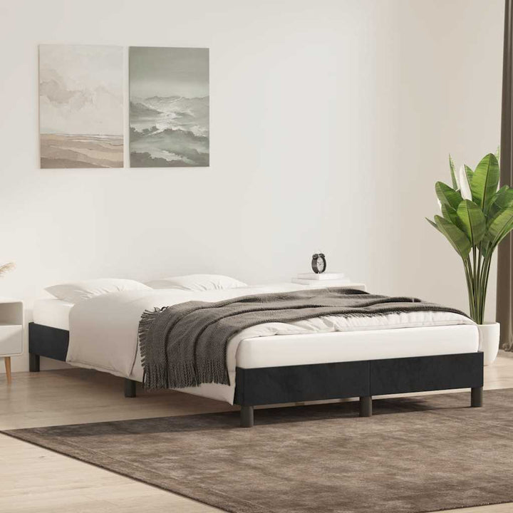 Sengeramme uden madras 120x210 cm fløjl sort