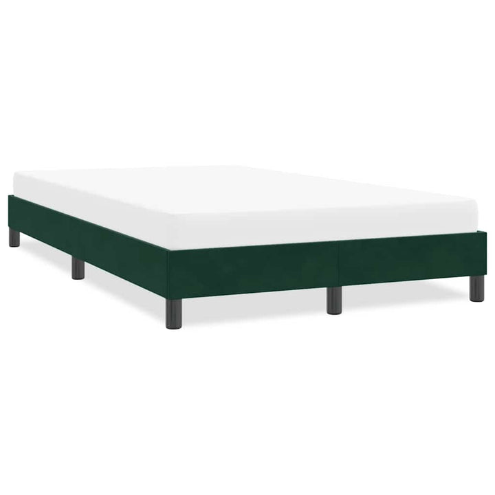 Sengeramme uden madras 120x210 cm fløjl mørkegrøn