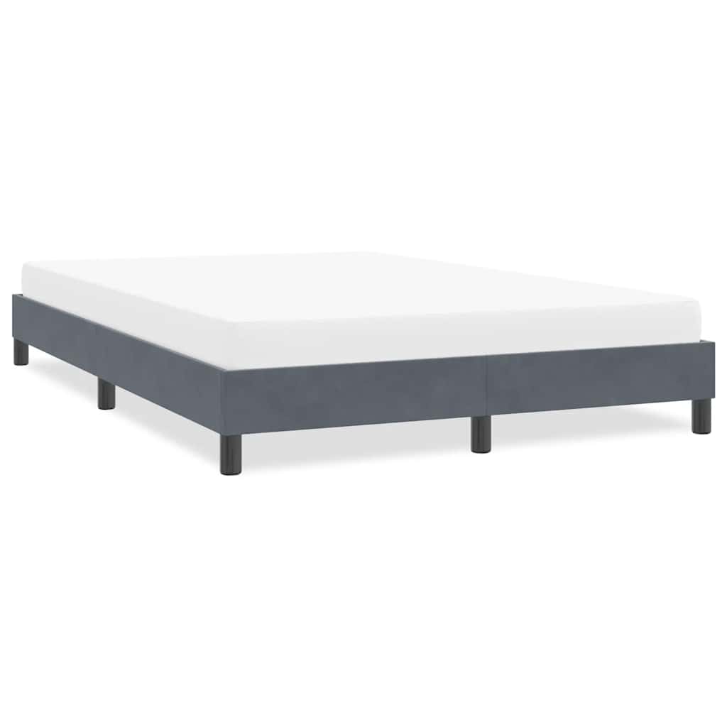 Sengeramme uden madras 140x210 cm fløjl mørkegrå