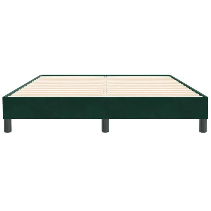 Sengeramme uden madras 140x210 cm fløjl mørkegrøn