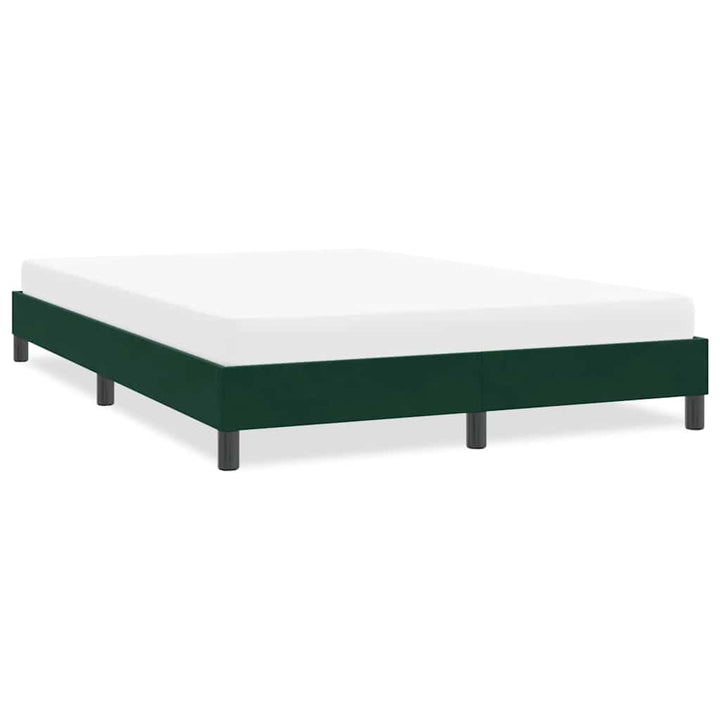Sengeramme uden madras 140x210 cm fløjl mørkegrøn