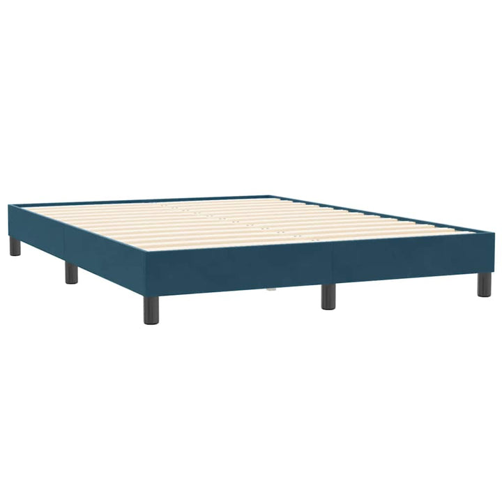 Sengeramme uden madras 140x210 cm fløjl mørkeblå