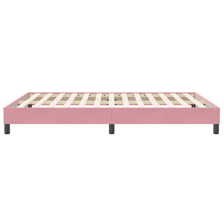 sengeramme uden madras 140x210 cm fløjl lyserød