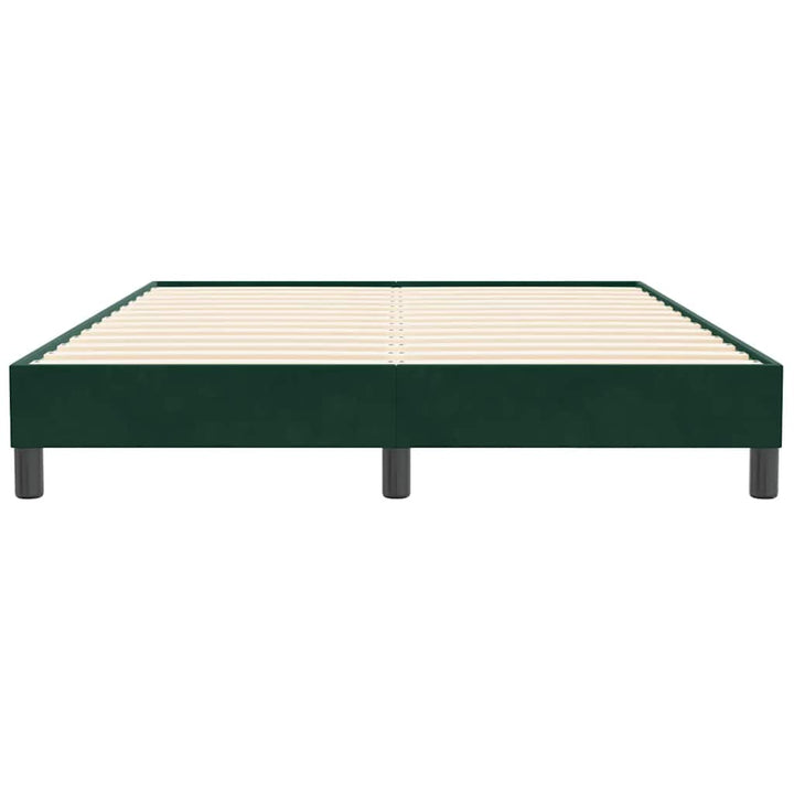 Sengeramme uden madras 160x210 cm fløjl mørkegrøn