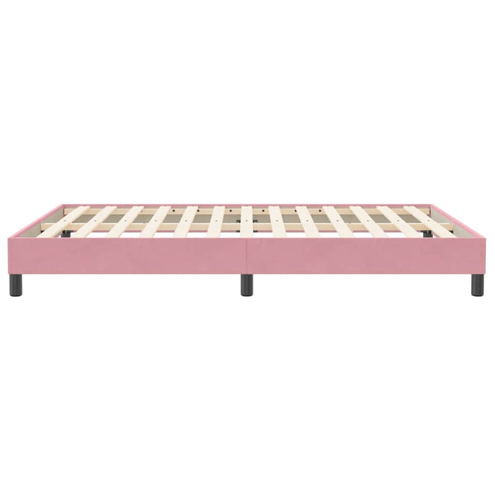 sengeramme uden madras 160x210 cm fløjl lyserød