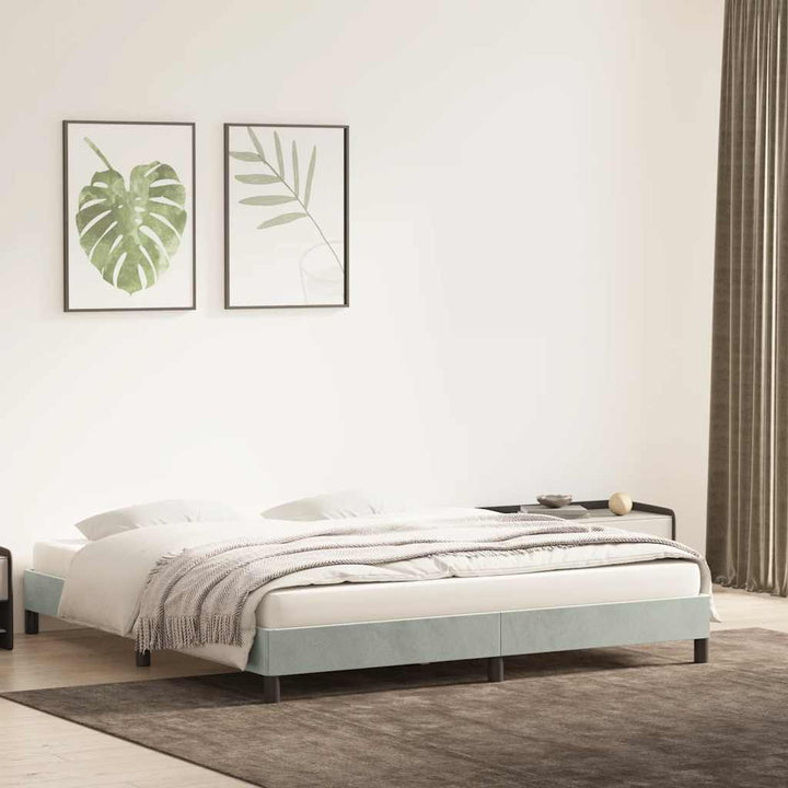 Sengeramme uden madras 180x210 cm fløjl lysegrå
