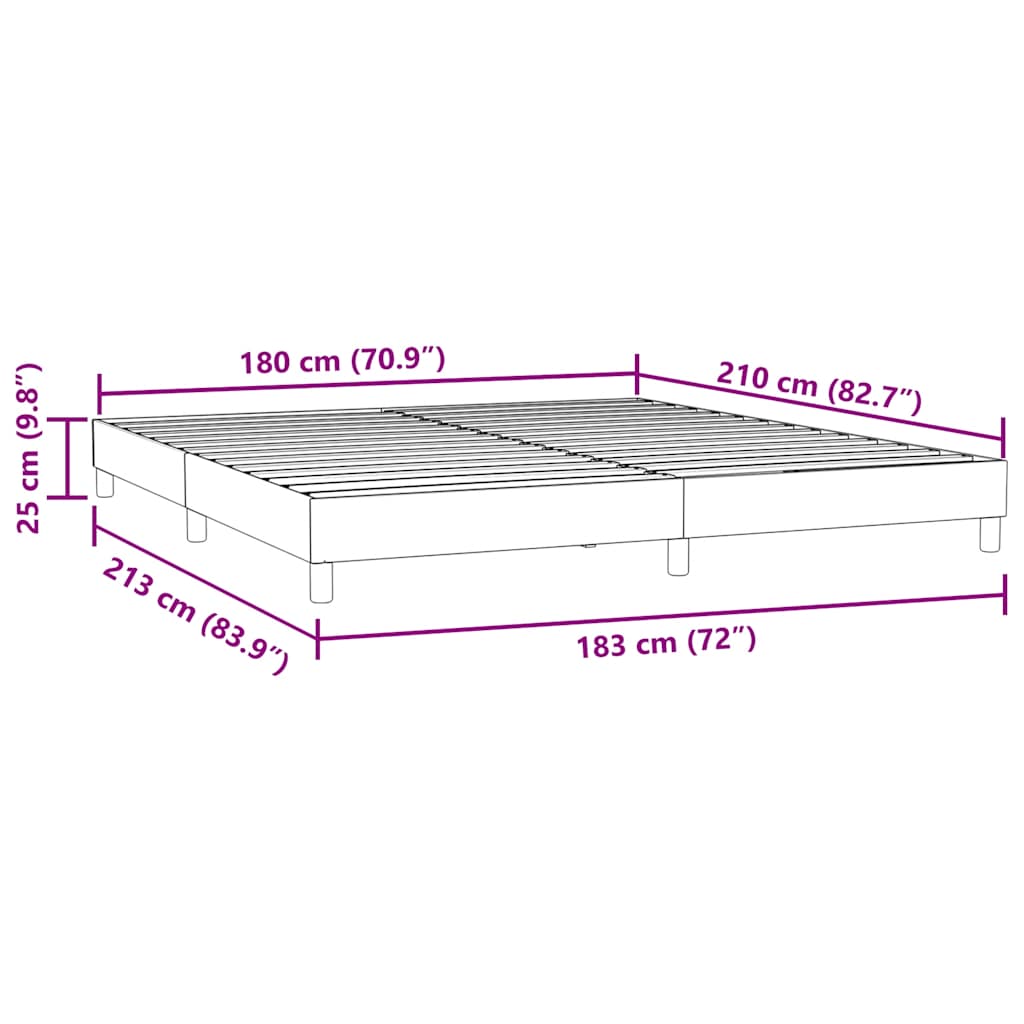 sengeramme uden madras 180x210 cm fløjl sort