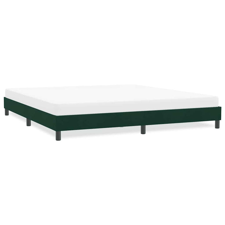 sengeramme uden madras 180x210 cm fløjl mørkegrøn