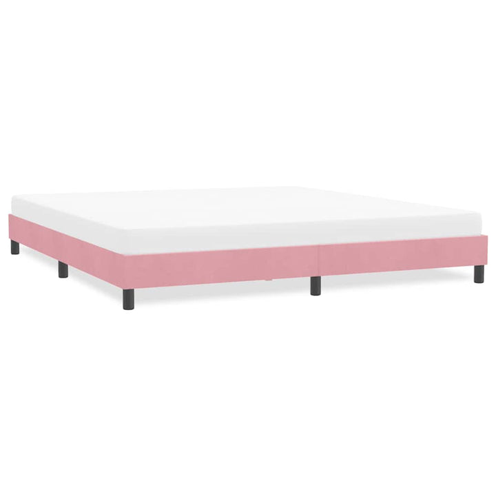 sengeramme uden madras 180x210 cm fløjl lyserød