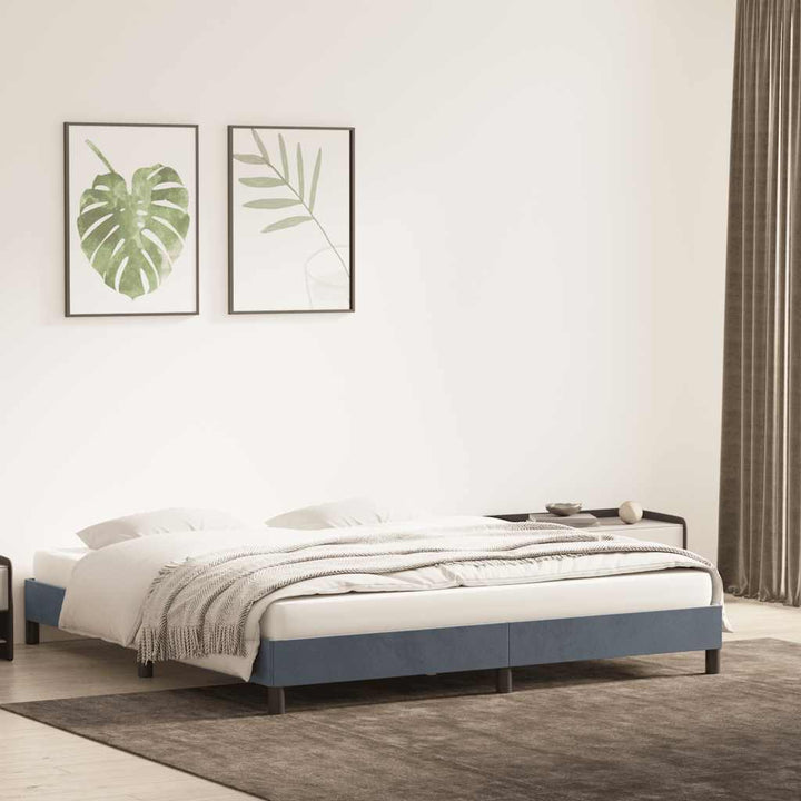 sengeramme uden madras 200x210 cm fløjl mørkegrå