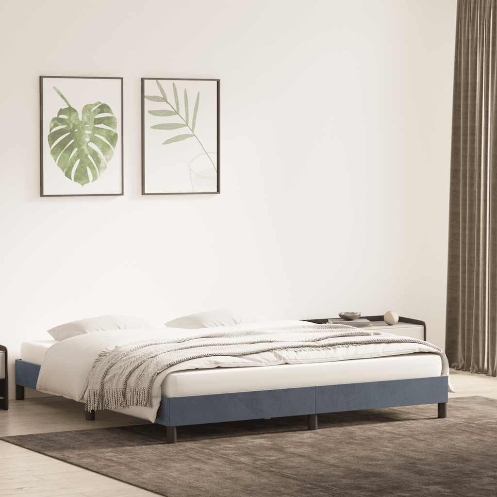 sengeramme uden madras 200x210 cm fløjl mørkegrå