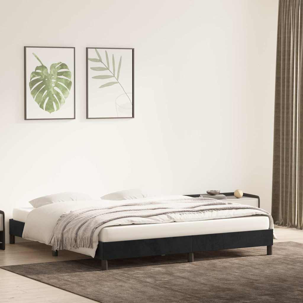 sengeramme uden madras 200x210 cm fløjl sort