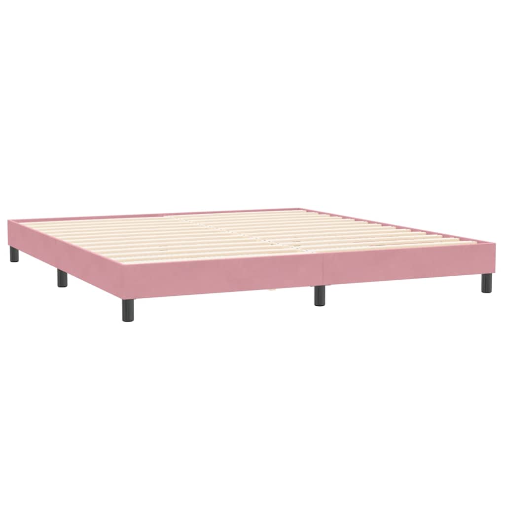 sengeramme uden madras 200x210 cm fløjl lyserød