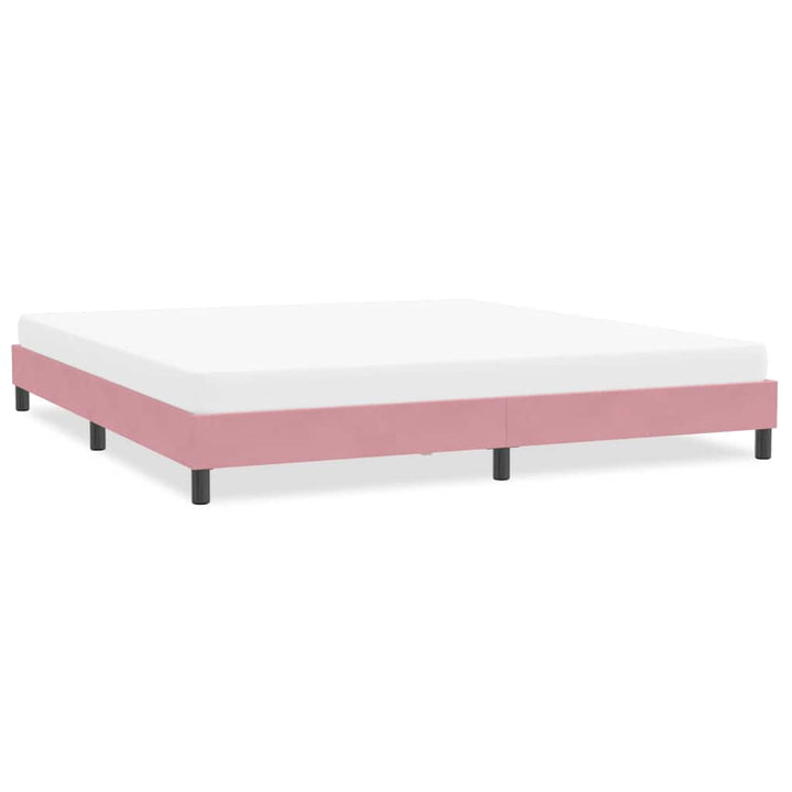 sengeramme uden madras 200x210 cm fløjl lyserød