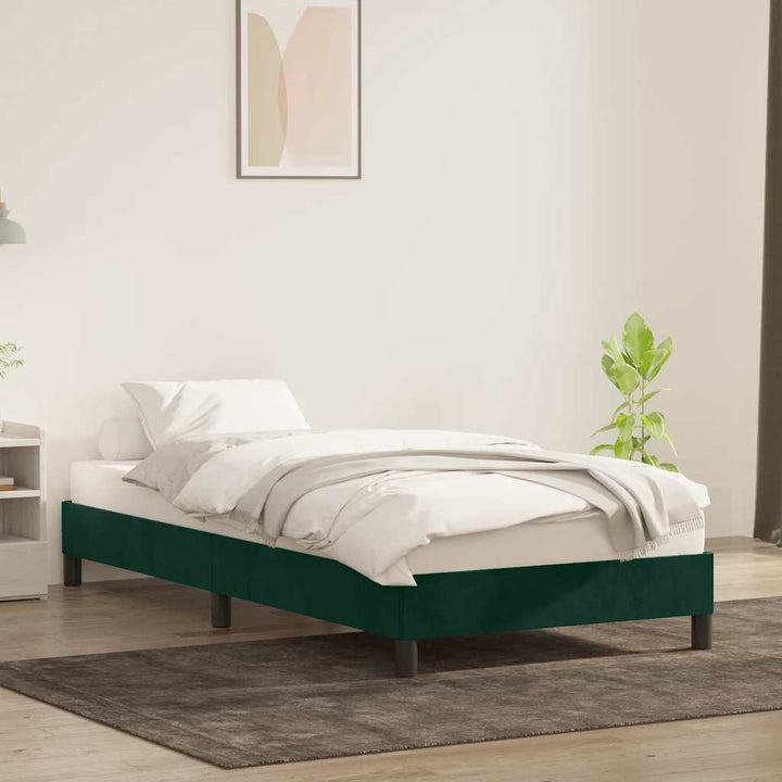 sengeramme uden madras 80x220 cm fløjl mørkegrøn