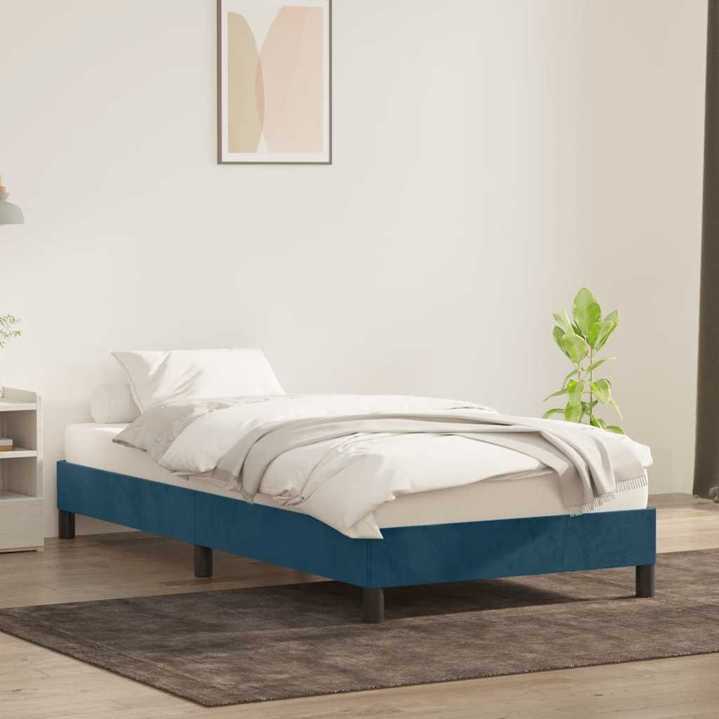 sengeramme uden madras 80x220 cm fløjl mørkeblå