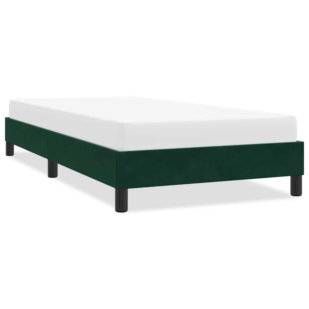 sengeramme uden madras 90x220 cm fløjl mørkegrøn