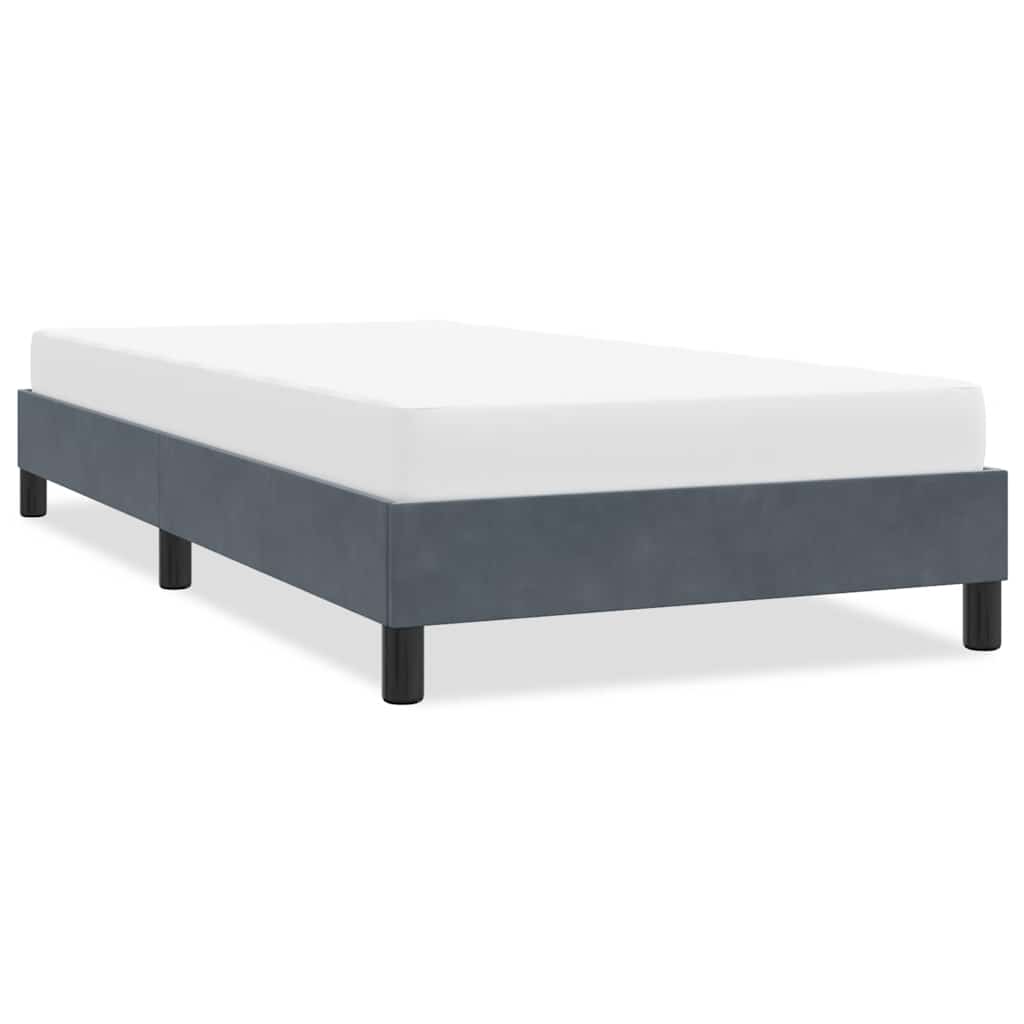sengeramme uden madras 100x220 cm fløjl mørkegrå