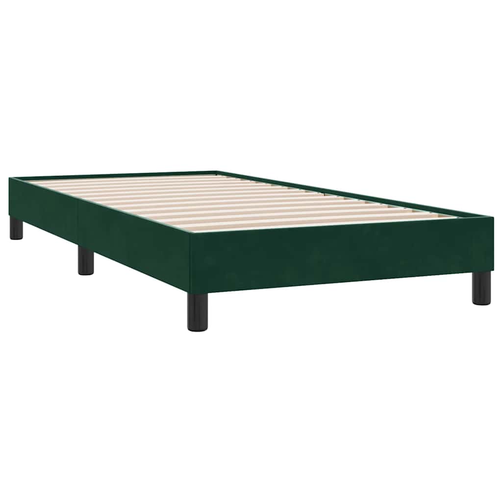 sengeramme uden madras 100x220 cm fløjl mørkegrøn