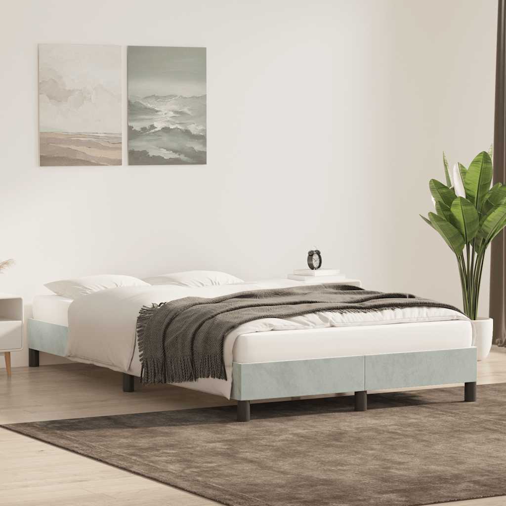 sengeramme uden madras 120x220 cm fløjl lysegrå