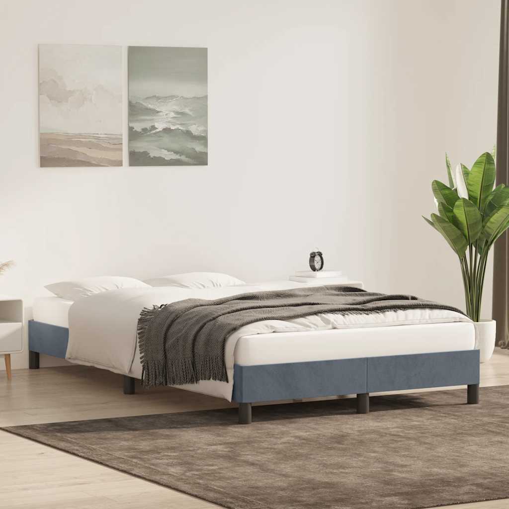 sengeramme uden madras 120x220 cm fløjl mørkegrå