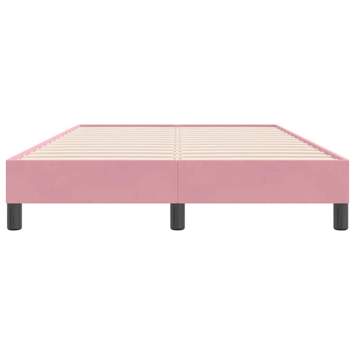 sengeramme uden madras 120x220 cm fløjl lyserød