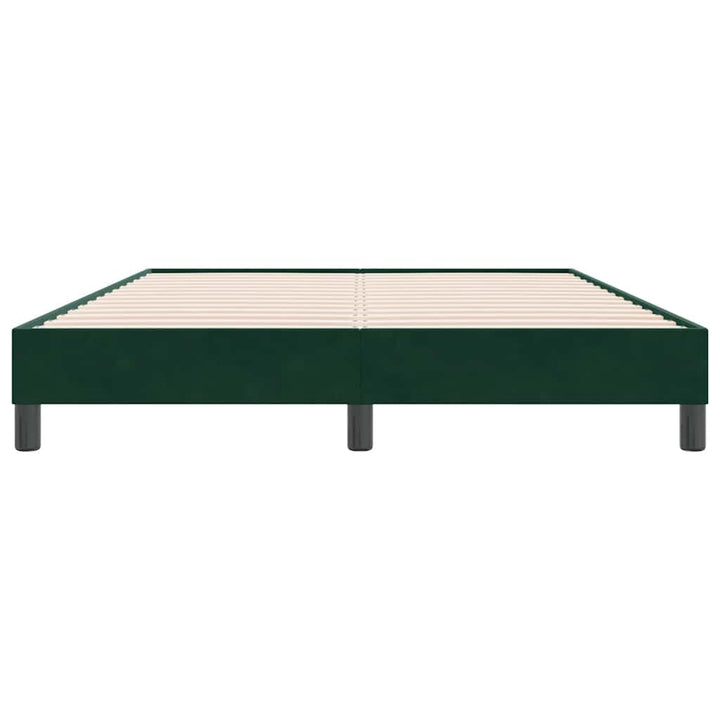 sengeramme uden madras 140x220 cm fløjl mørkegrøn