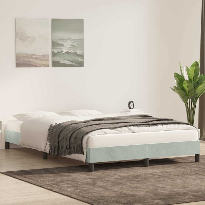 sengeramme uden madras 160x220 cm fløjl lysegrå