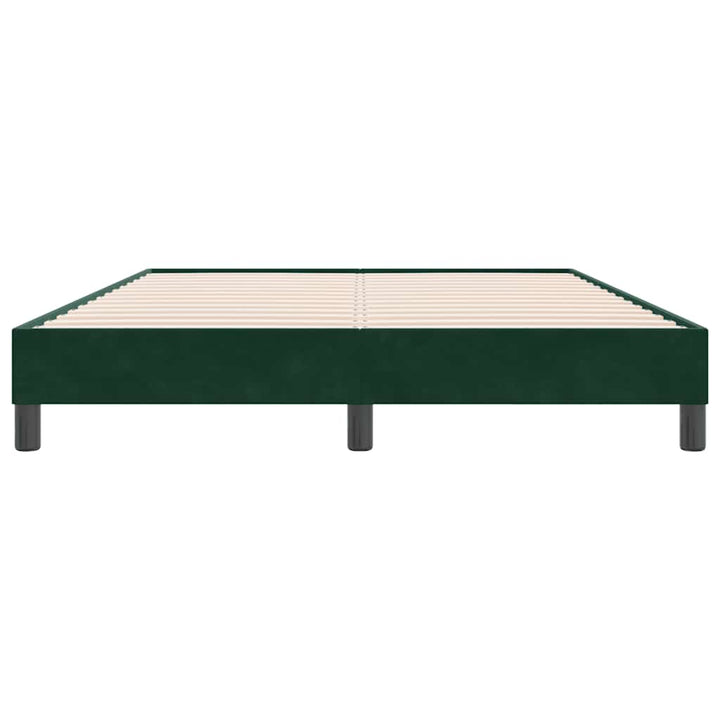 sengeramme uden madras 160x220 cm fløjl mørkegrøn