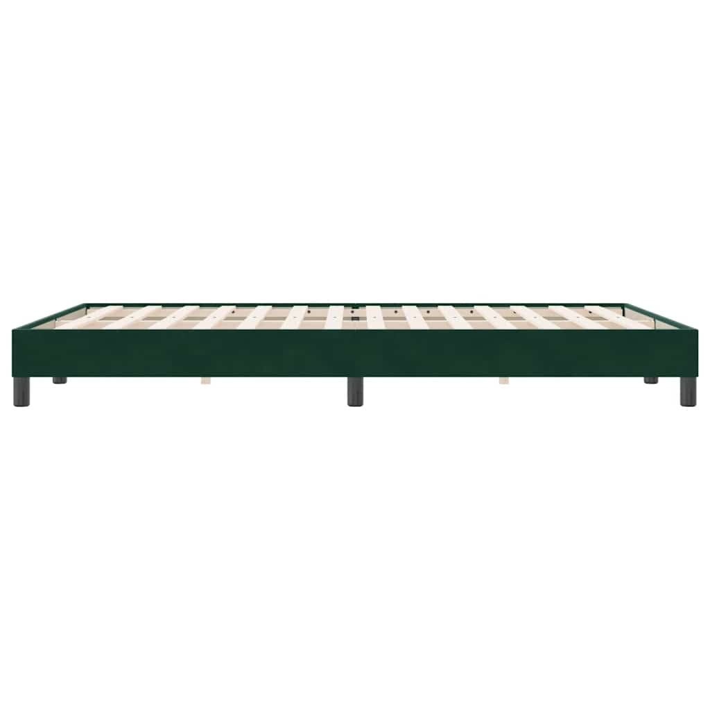sengeramme uden madras 160x220 cm fløjl mørkegrøn