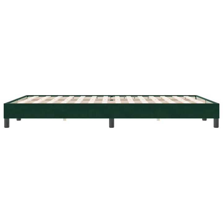 sengeramme uden madras 160x220 cm fløjl mørkegrøn