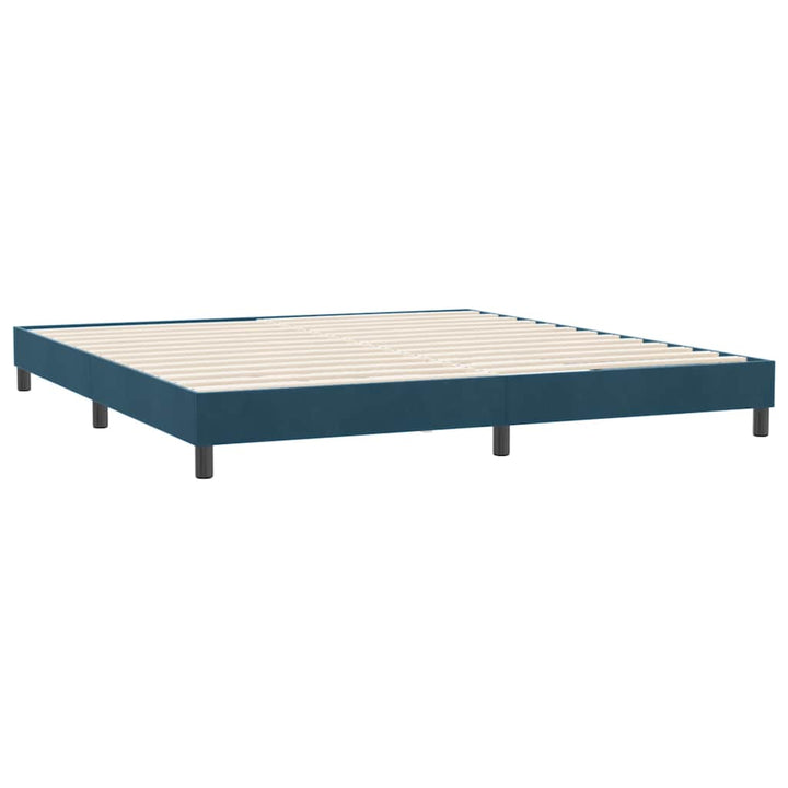 sengeramme uden madras 180x220 cm fløjl mørkeblå
