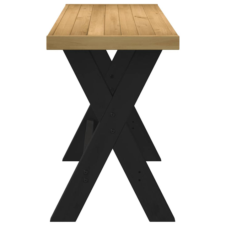 skrivebord NOAIN X-formede ben 120x50x75cm massivt træ fyrretræ