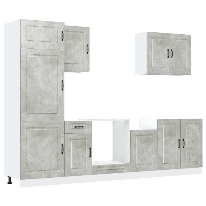 7 dele køkkenskabssæt Kalmar beton grå konstrueret træ