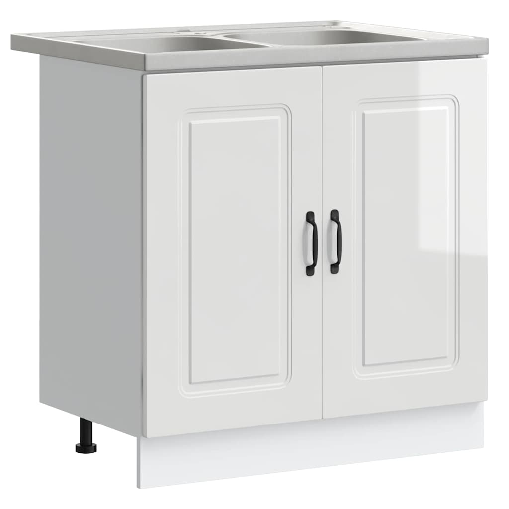 Køkkenskab Kalmar Glansfuld hvid 80 x 46 x 81,5 cm