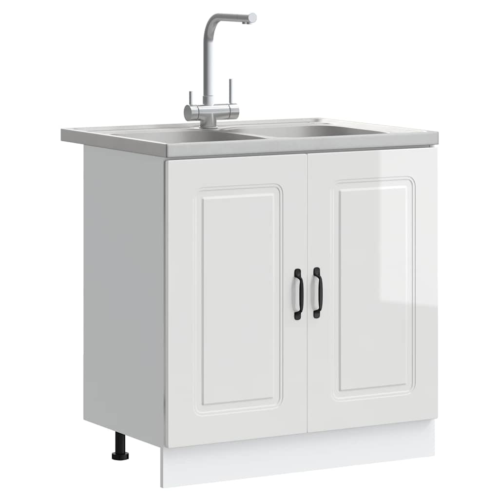 Køkkenskab Kalmar Glansfuld hvid 80 x 46 x 81,5 cm