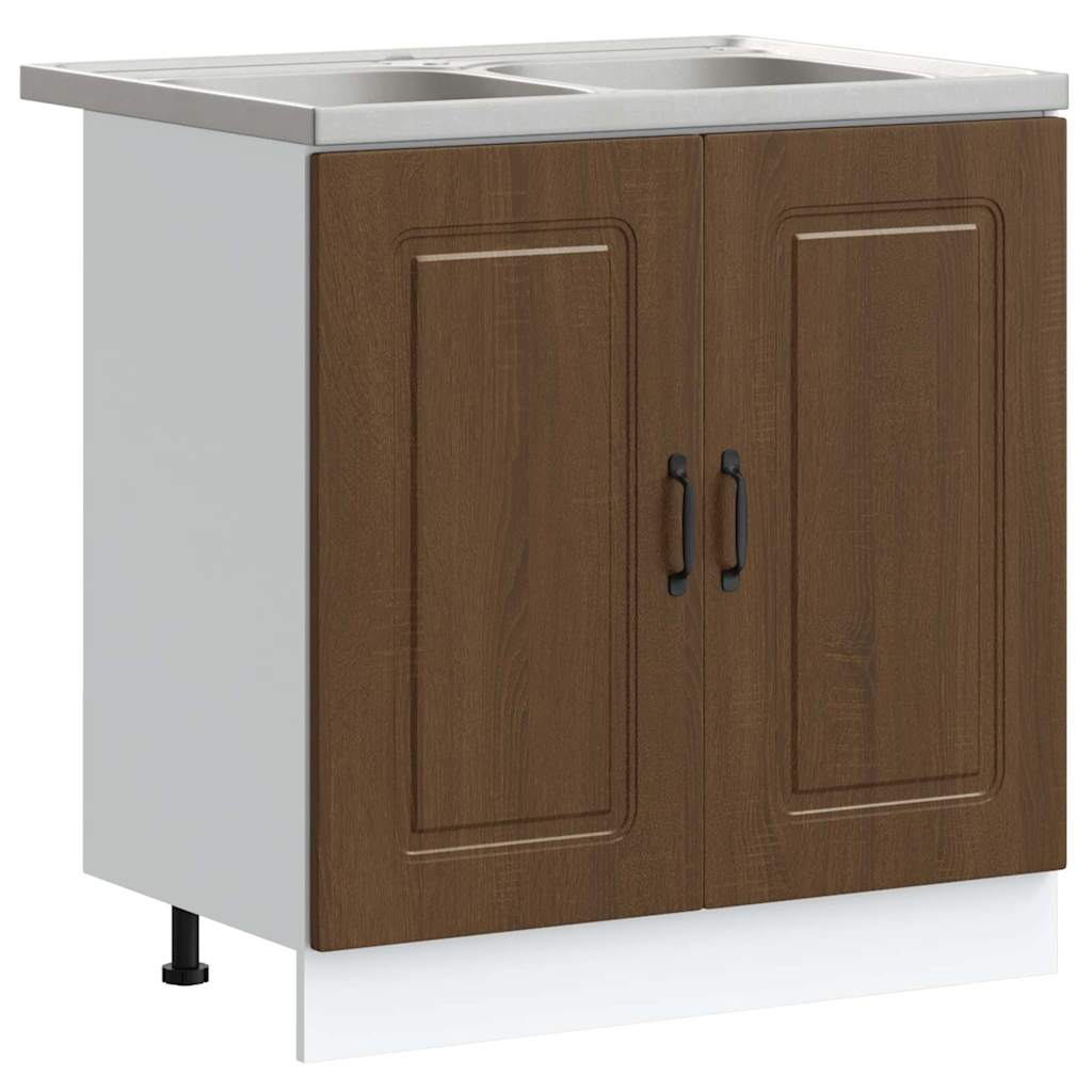 Køkkenskab Kalmar Brun eg 80 x 46 x 81,5 cm Konstrueret træ