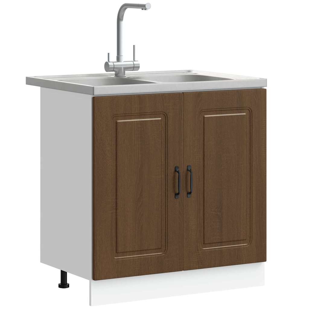 Køkkenskab Kalmar Brun eg 80 x 46 x 81,5 cm Konstrueret træ